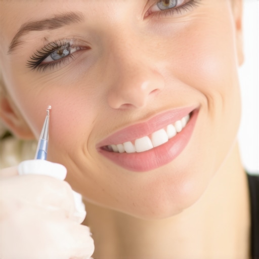 Person using ultrasonic scaler and UV sterilizer for dental care
