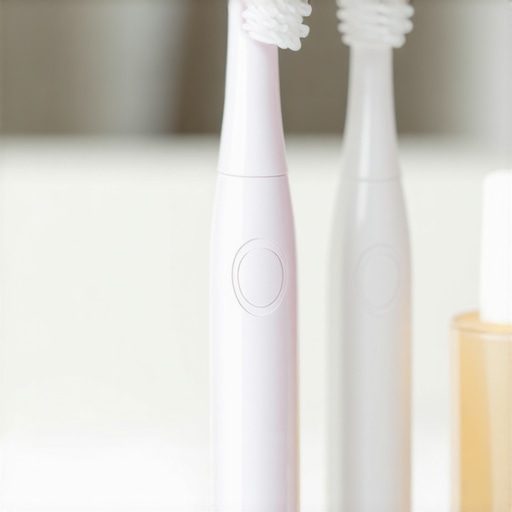 Dental tools for maintaining oral health Electric toothbrush and interdental brushes on a bathroom surface, highlighting tools for long-term dental care.