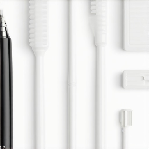 Essential Dental Maintenance Tools Electric toothbrush, water flosser, and teeth whitening trays arranged on a modern bathroom countertop.