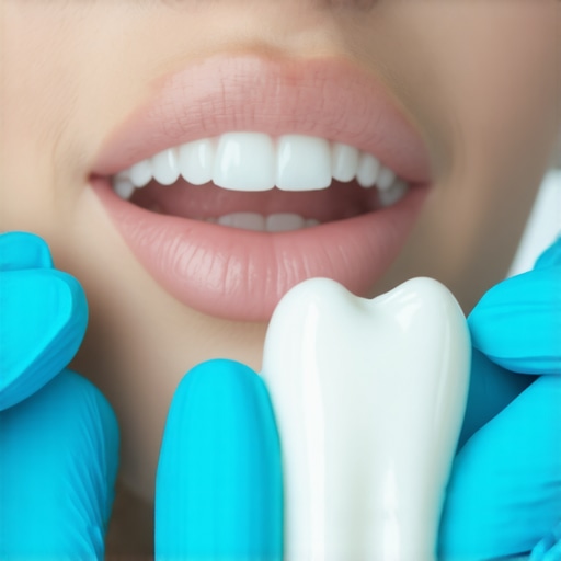 Person supporting a loose tooth with a cloth, demonstrating proper handling during dental injury.