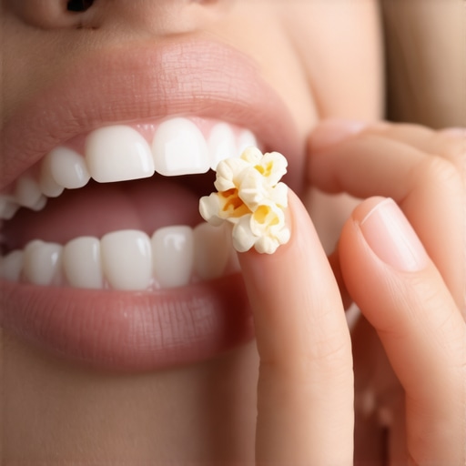 How to safely remove a piece of popcorn stuck in your gums