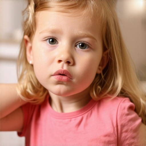 Managing Child's Lip Swelling Post-Dental Procedure Parent applying cold compress to child's swollen lip during dental recovery