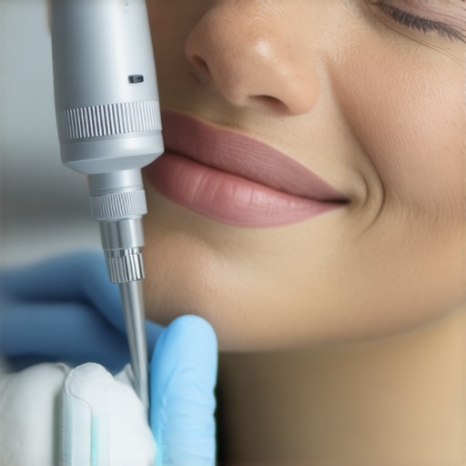 Modern Dental Cleaning in Action Dentist using ultrasonic scaler for professional cleaning