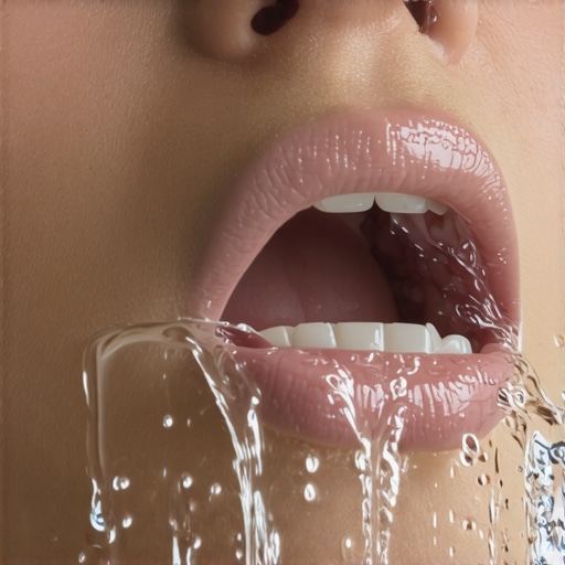 Person rinsing mouth with water after aligner use for fresh breath and flavor neutralization.