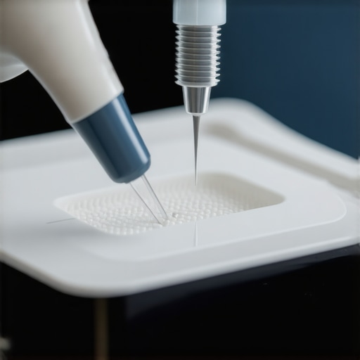 Ultrasonic Dental Cleaner in Action Device cleaning dental plaque from a retainer