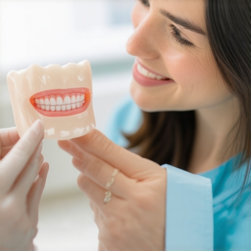 Understanding Veneers: Expert Advice Dentist showing veneer samples to patient in clinic