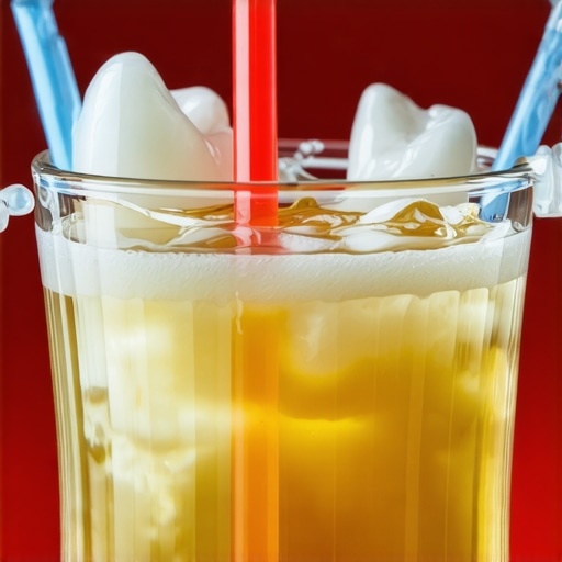 Advanced Straw Placement for Teeth Protection Close-up showing how a straw interacts with teeth and liquid flow.