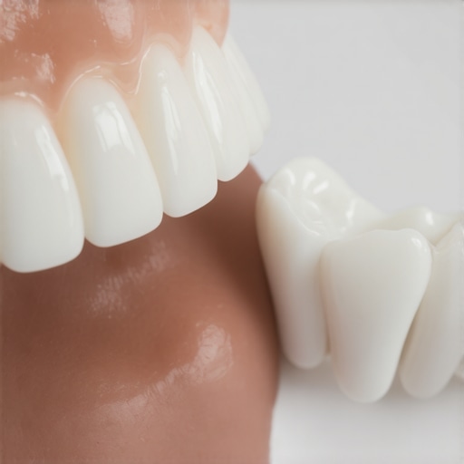 A visual comparison of realistic translucent veneers and flat opaque veneers showing light reflection differences.