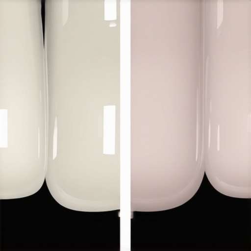 Comparison of polished versus scratched dental veneers Close-up view of how abrasive toothpaste causes microscopic scratches and loss of shine on porcelain veneers.