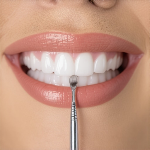 Professional dental interproximal reduction to fix black triangles after braces