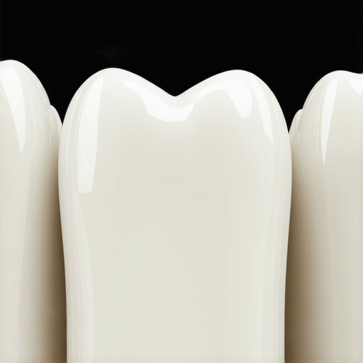 Close up of a well-maintained dental veneer showing a healthy gum line and smooth transition.