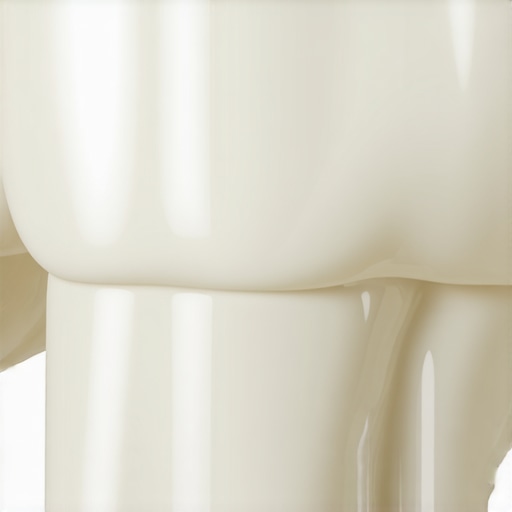 High-Quality Translucent Porcelain Veneer Close-up of a realistic porcelain dental veneer showing natural light reflection and edge translucency.