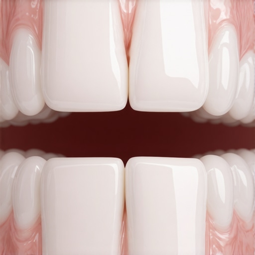Detailed view of a dental crown edge at the gum line