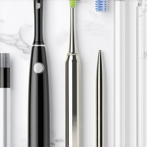 Modern Dental Maintenance Essentials High-tech dental tools for maintaining veneers, Invisalign, and whitening results.