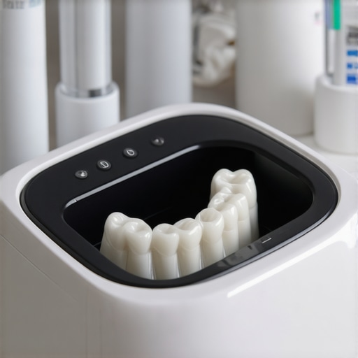 Modern Dental Maintenance Tools Ultrasonic cleaner and water flosser for dental maintenance