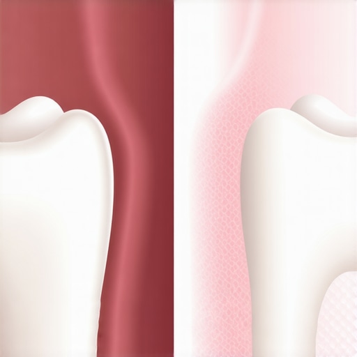 A side-by-side comparison showing how light interacts with natural tooth enamel versus flat artificial dental porcelain.