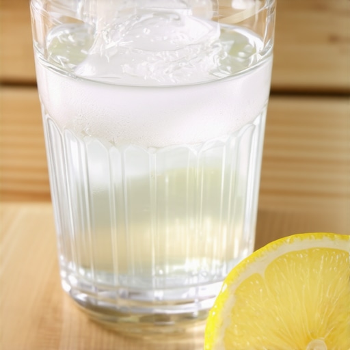 Neutralizing Oral Acid with Water A glass of water with lemon to illustrate oral pH balance.
