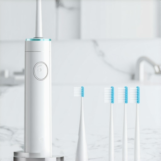 Professional Dental Maintenance Tools A collection of specialized dental cleaning tools including a water flosser and interdental brushes for implant and veneer care.