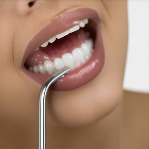 Professional tongue scraper for oral hygiene A stainless steel tongue scraper tool used to remove bacteria and improve breath