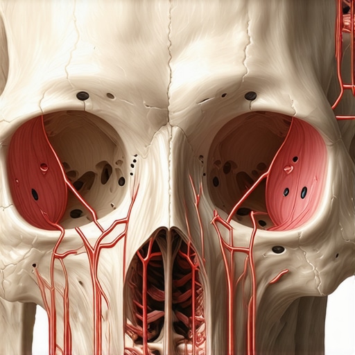 Sinus Anatomy and Tooth Root Proximity Anatomical view of maxillary sinuses pressing against upper tooth roots causing dental sensitivity.
