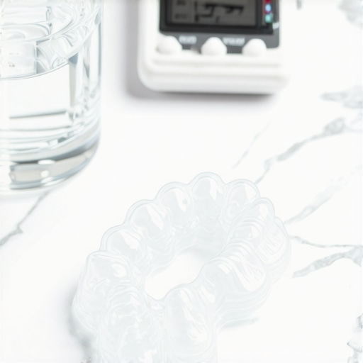 The Discipline of Clear Aligner Success Clear aligners and a timer on a marble surface symbolizing the 22-hour wear rule.
