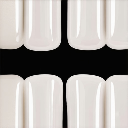 The difference between healthy white and over-whitened teeth Comparison of natural tooth translucency and over-whitened enamel showing gray tones.