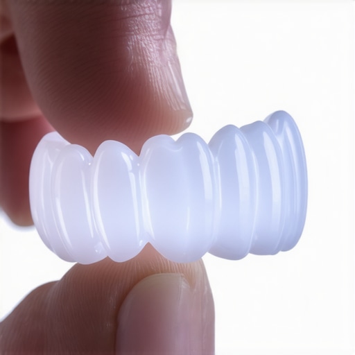 Close-up of a clear dental aligner showing its transparent and precise design.