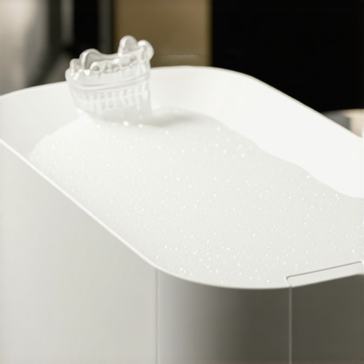 An ultrasonic cleaning device used for maintaining clear aligners and retainers.