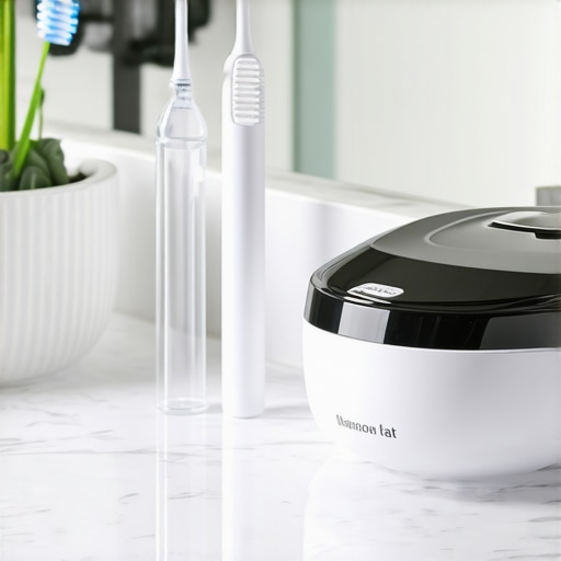 Ultrasonic Dental Cleaner for Clear Aligners A high-frequency ultrasonic cleaner pod used for sanitizing Invisalign and retainers.