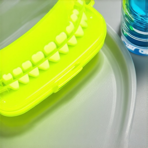 Using High-Visibility Retainer Cases to Prevent Loss A bright neon retainer case on a school lunch tray to help teens remember their orthodontics.